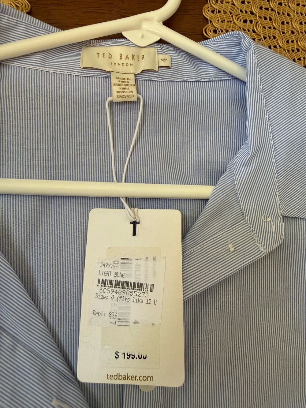 Ted Baker Ollwen Peplum Shirt in Striped Cotton Poplin 12 - Picture 7 of 12
